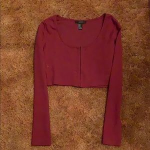 Cropped ribbed blouse